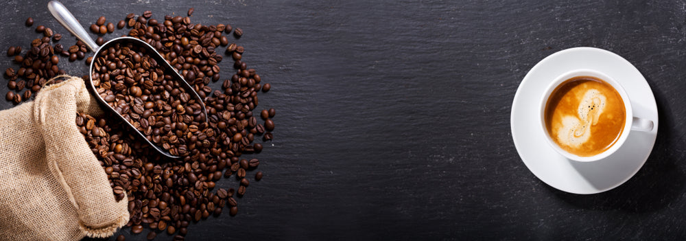 Fresh Coffee Beans and espresso coffee image