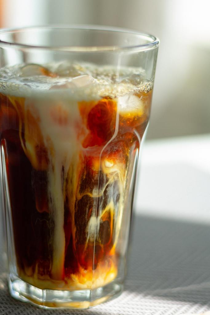 Closeup of ice coffee